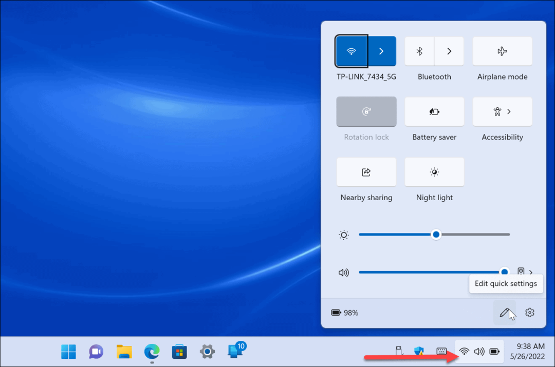 הגדרות מהירות ב-Windows 11