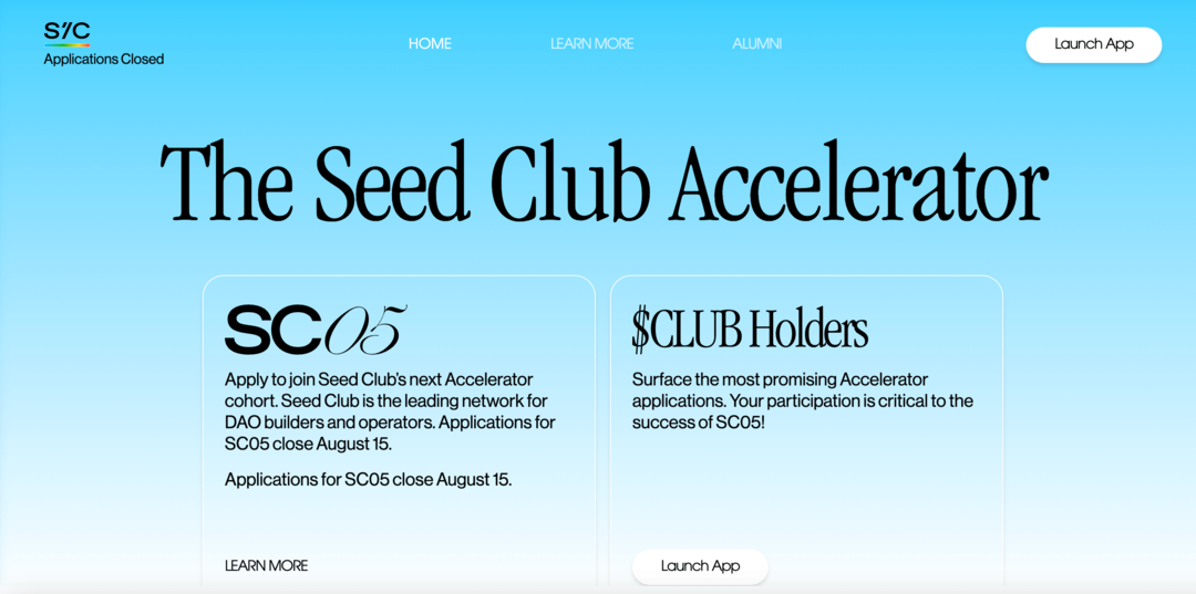 דף הנחיתה-seed-club-dao-accelerator-program-page
