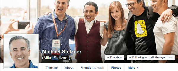 מייקל סטלזנר הצטרף לפייסבוק בהמלצת אן הנדלי של MarketingProf.