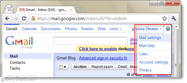 הגדרות הדואר האלקטרוני של Gmail