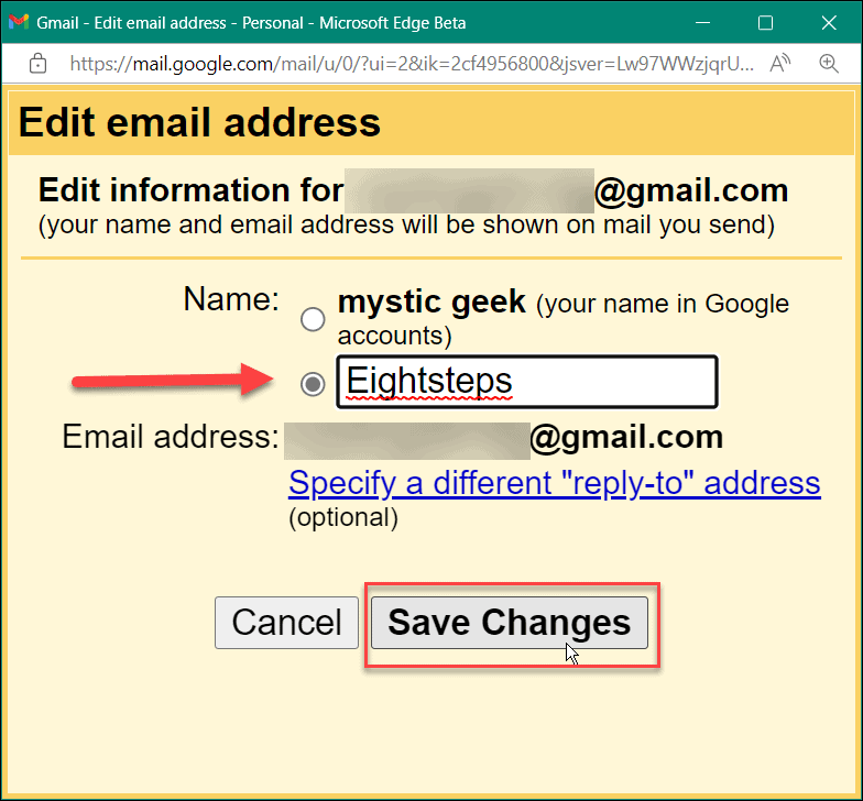 כיצד לשנות שם ב-gmail