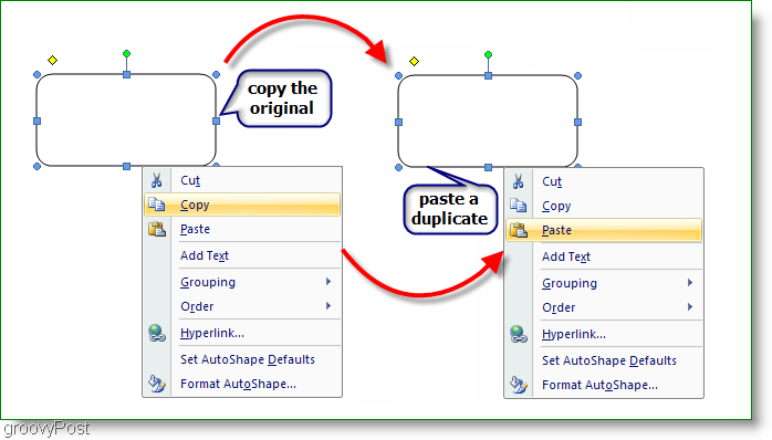 Microsoft Word 2007 העתק את המקור, הדבק כפילות