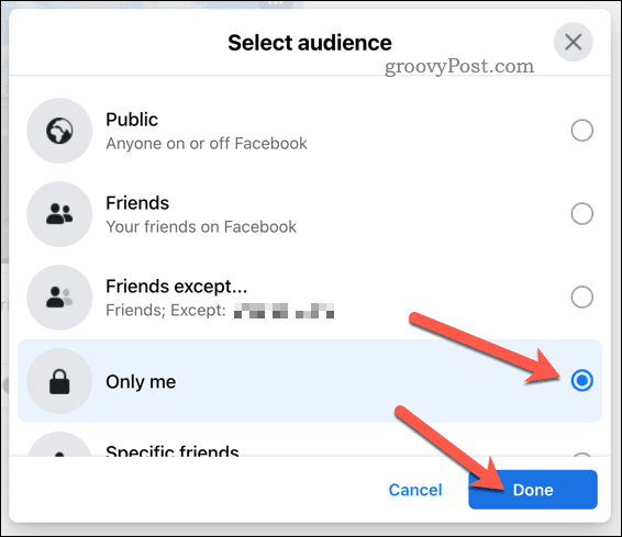 הגדר את הגדרות הקהל של אלבומי פייסבוק