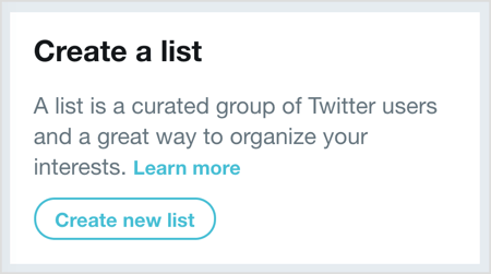 לחץ על צור רשימה חדשה ואז בחר את המשתמשים שברצונך להוסיף לרשימת הטוויטר שלך.