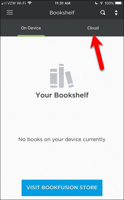 אין ספרים ב- BookFusion במכשיר iOS