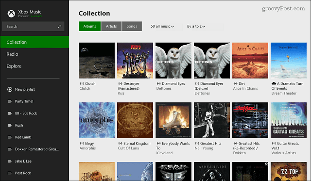 אוסף אלבומי האפליקציות של Xbox Music