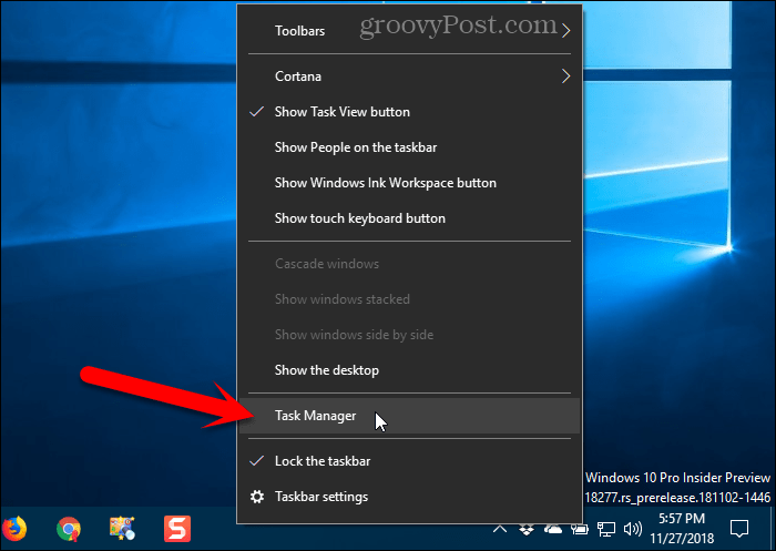 פתח את מנהל המשימות ב- Windows 10