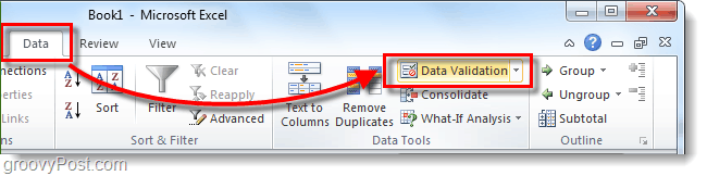 כיצד להוסיף רשימות נפתחות ואימות נתונים לגיליונות אלקטרוניים של Excel 2010