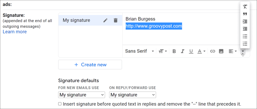 כיצד לשנות חתימה ב-Gmail