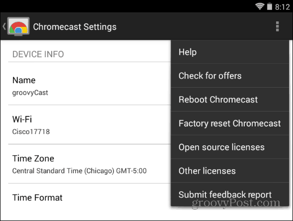 הגדרות Chromecast