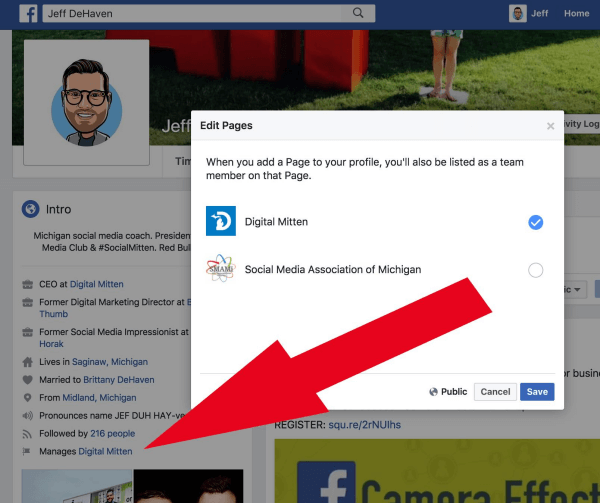 מנהלי עמודי פייסבוק יכולים כעת לקשר את העמודים שהם מנהלים לפרופיל האישי שלהם.