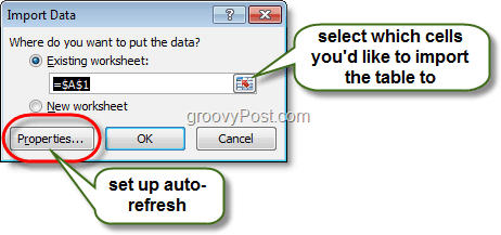 כלי נתונים של אימפורטה ב- Excel 2010