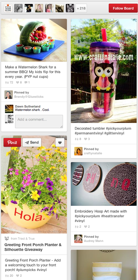 בחרו את מבחר השזיפים של שזיף שנעשו על ידי לוח ה- Pinterest שלכם