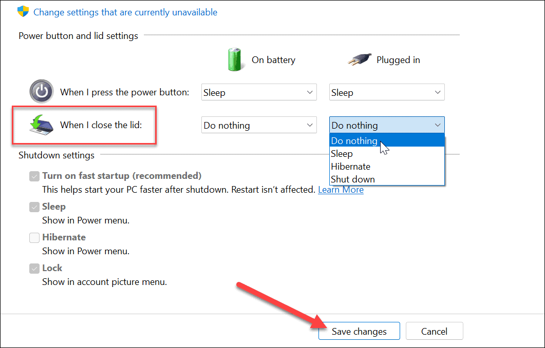 סגור מחשב נייד והשתמש בצג ב-Windows 
