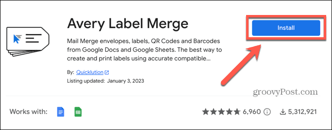 google sheets התקנת avery label merge