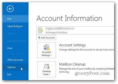 Outlook 2013 משתמש באפשרויות קובץ חתימה