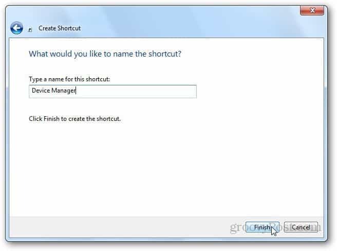 כיצד ליצור קיצור דרך להפעלת מנהל ההתקנים ב- Windows 7