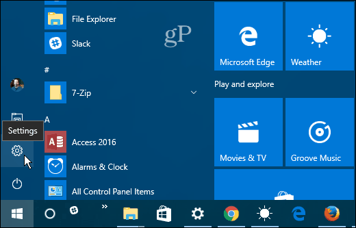 1 הגדרות Windows 10 התחל