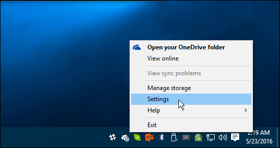 הגדרות OneDrive