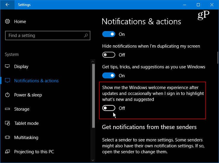הסתר את מסך הפתיחה המעצבן של Windows 10 לאחר עדכונים