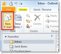 כתוב דוא" ל חדש של Outlook 2010