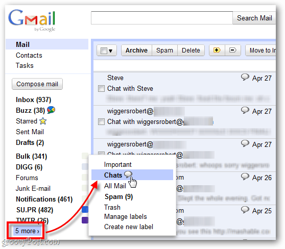 מצא צ'אטים מוקלטים ישנים ב- Gmail