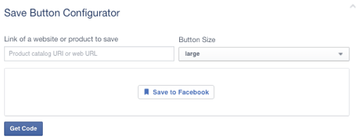 כפתור השמירה של פייסבוק מוגדר לכתובת אתר ריקה