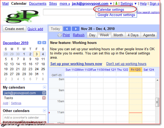 סנכרן את לוח השנה של גוגל ל- Outlook 2010