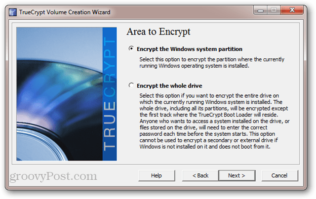 TrueCrypt: הצפן את מחיצת המערכת של Windows לעומת להצפין את הכונן כולו