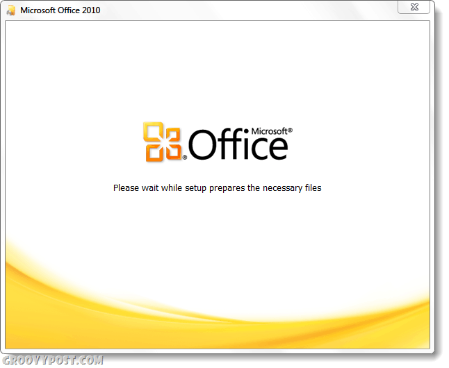 צילום מסך של מתקין Office 2010