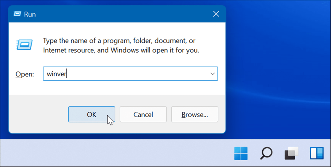 הפעל Winver Windows 11