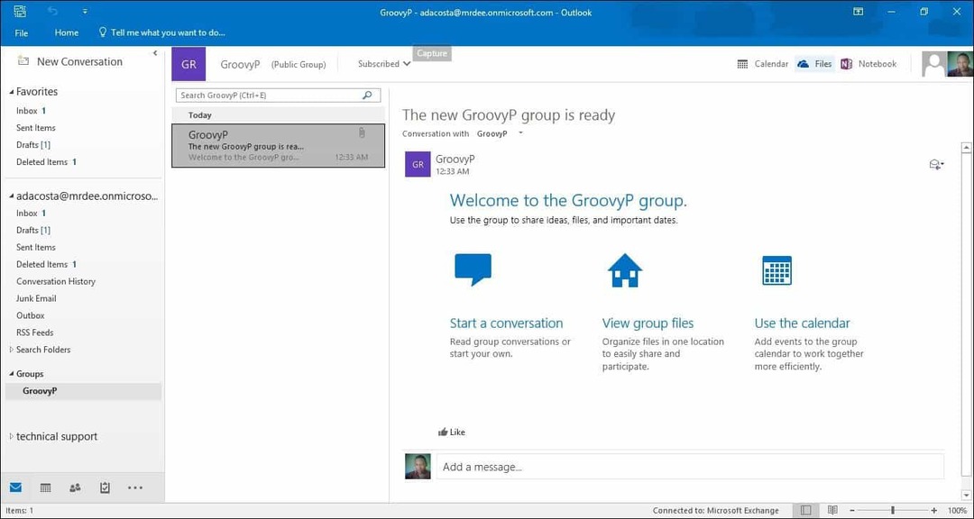 קבוצות של Outlook 4