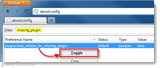 שם העדפה של plug_in חסר ב- Firefox 4
