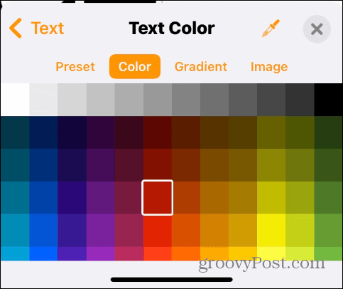 שנה צבע טקסט באייפון