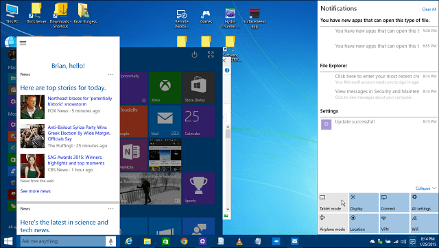 תצוגה מקדימה טכנית של Windows 10