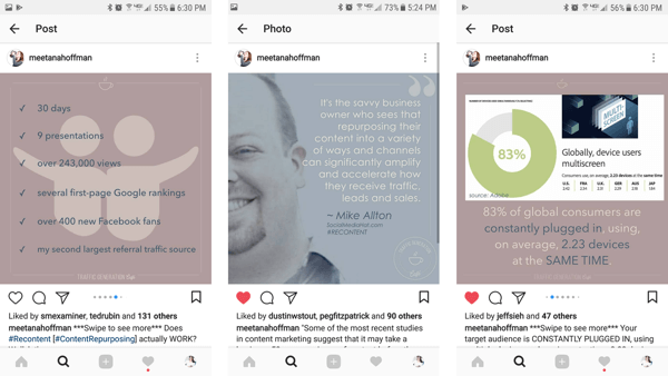 השתמש בתמונות מחדש מהפוסט הבלוג המקורי שלך לשימוש באלבומי Instagram.