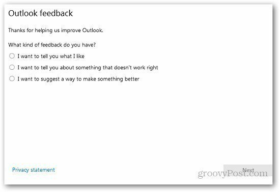 כיצד לשלוח משוב אודות Outlook.com למיקרוסופט