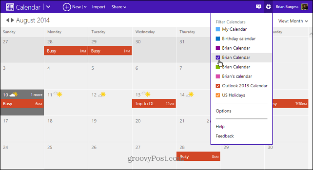 כיצד לייצא את לוח השנה של שולחן העבודה של Outlook 2013 ל- Outlook.com