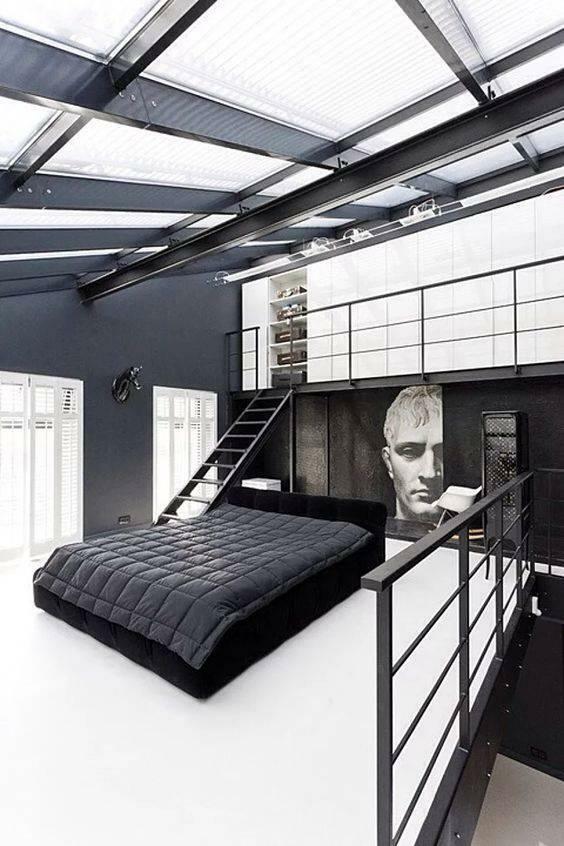 עיצוב חדר שינה בשחור ולבן