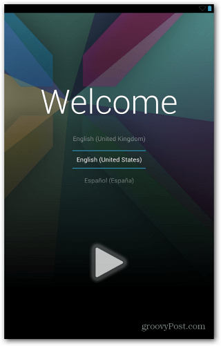 מסך הפתיחה של Nexus 7