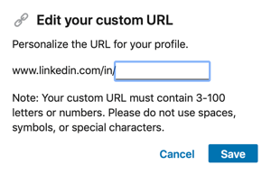 ערוך את כתובת האתר שלך ב- LinkedIn, שלב 2.