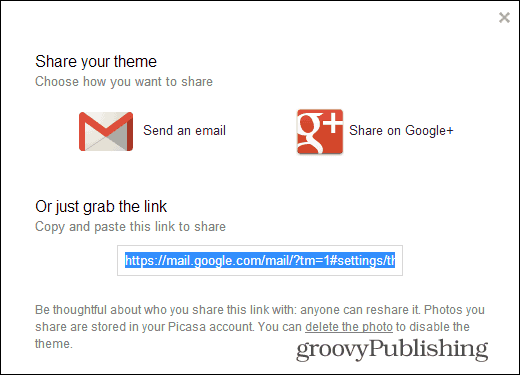 ערכות נושא מותאמות אישית של Gmail חולקות את קישור העיצוב שלך