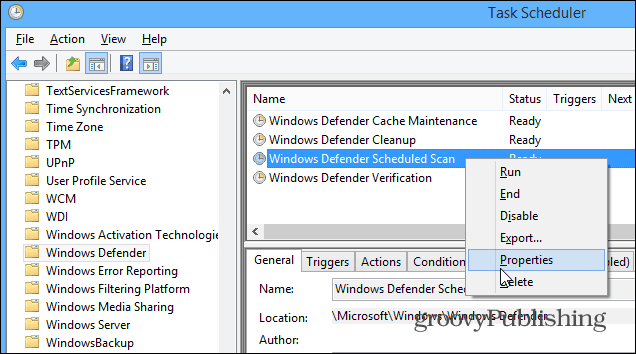 כיצד לתזמן את Windows Defender לסריקות אוטומטיות ב- Windows 8.1