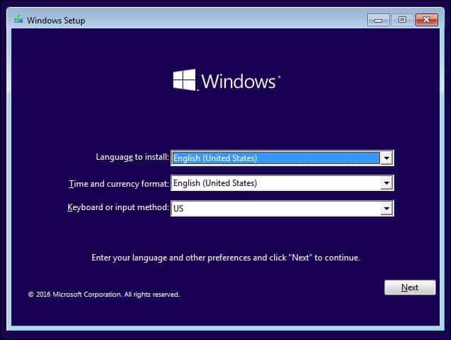 התקנת Windows 2