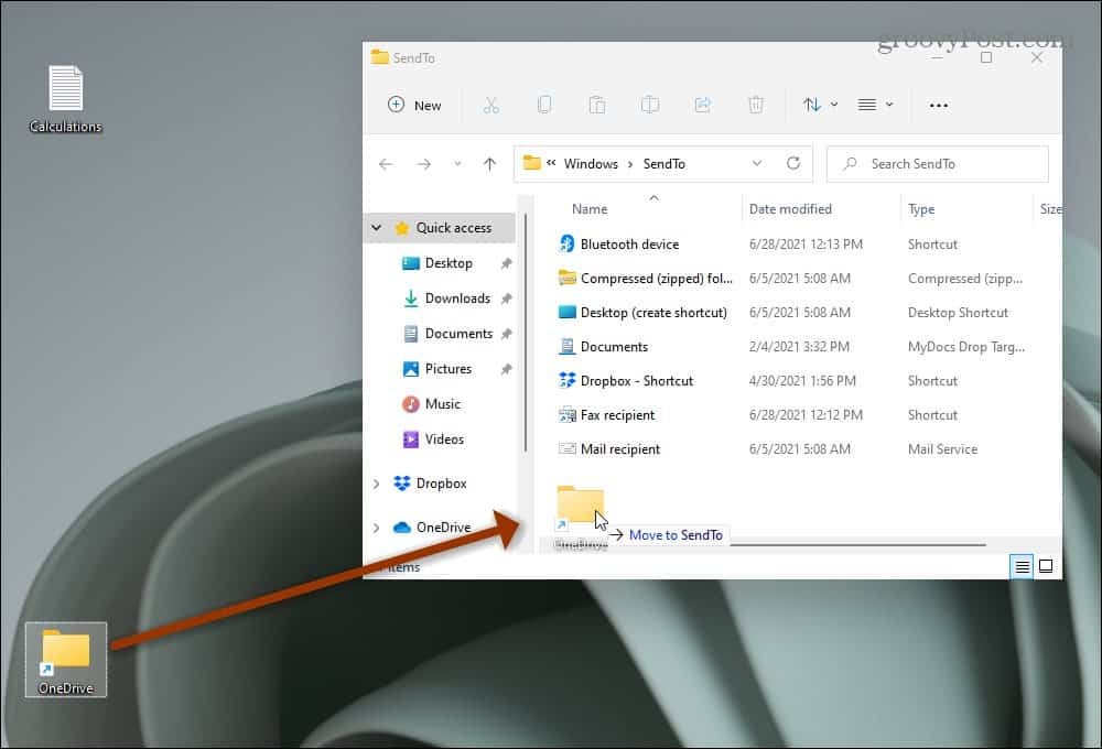 כיצד להוסיף פריטים ל- Windows 11 שלח לתפריט