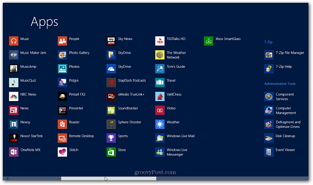 מצא את כל האפליקציות המותקנות ב- Windows 8 (עודכן ל- 8.1)