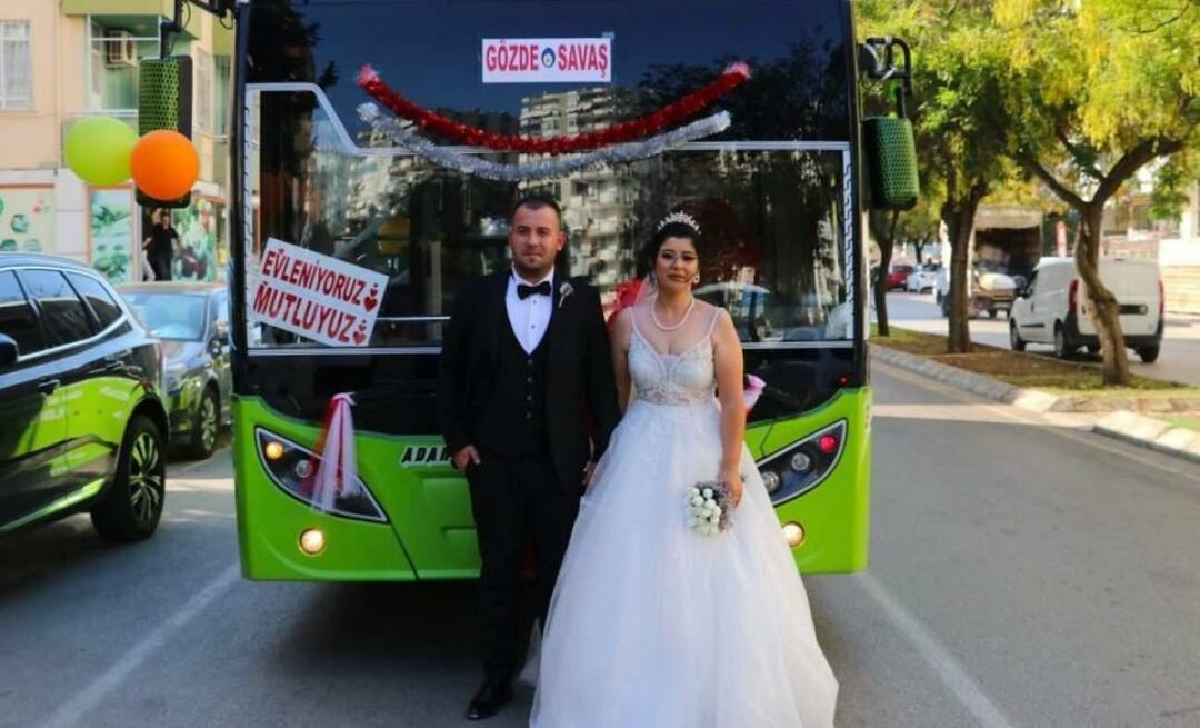 האוטובוס שבו השתמשה הפך לרכב כלה! בני הזוג ערכו יחד סיור בעיר