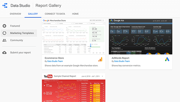 כיצד להשתמש בתבניות ב- Google Data Studio