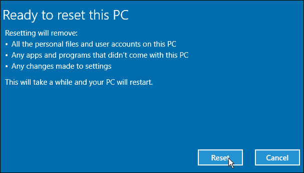 אפס את מחשב Windows 10