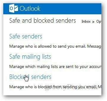 רשימה חסומה של Outlook 3